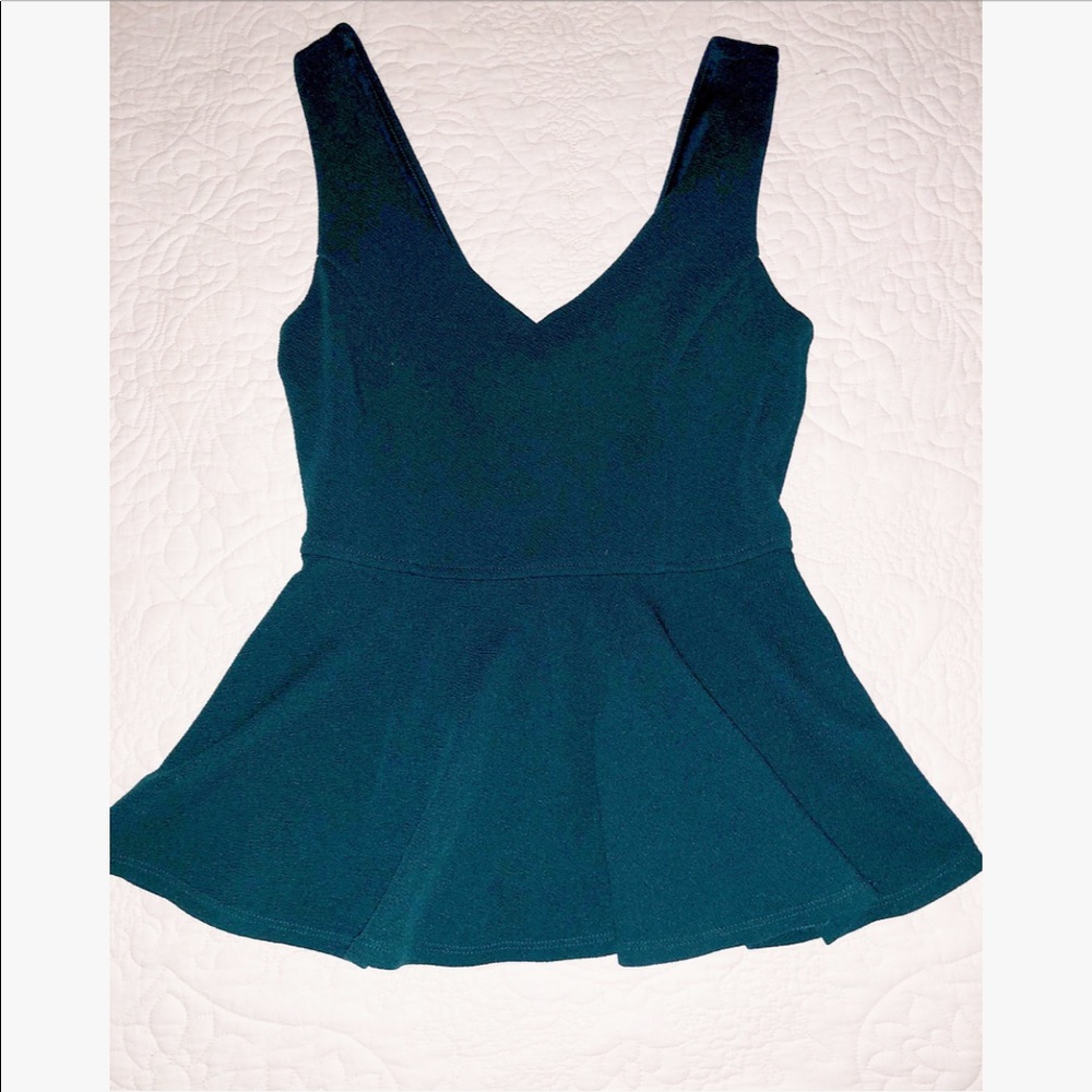 Dark green peplum top
